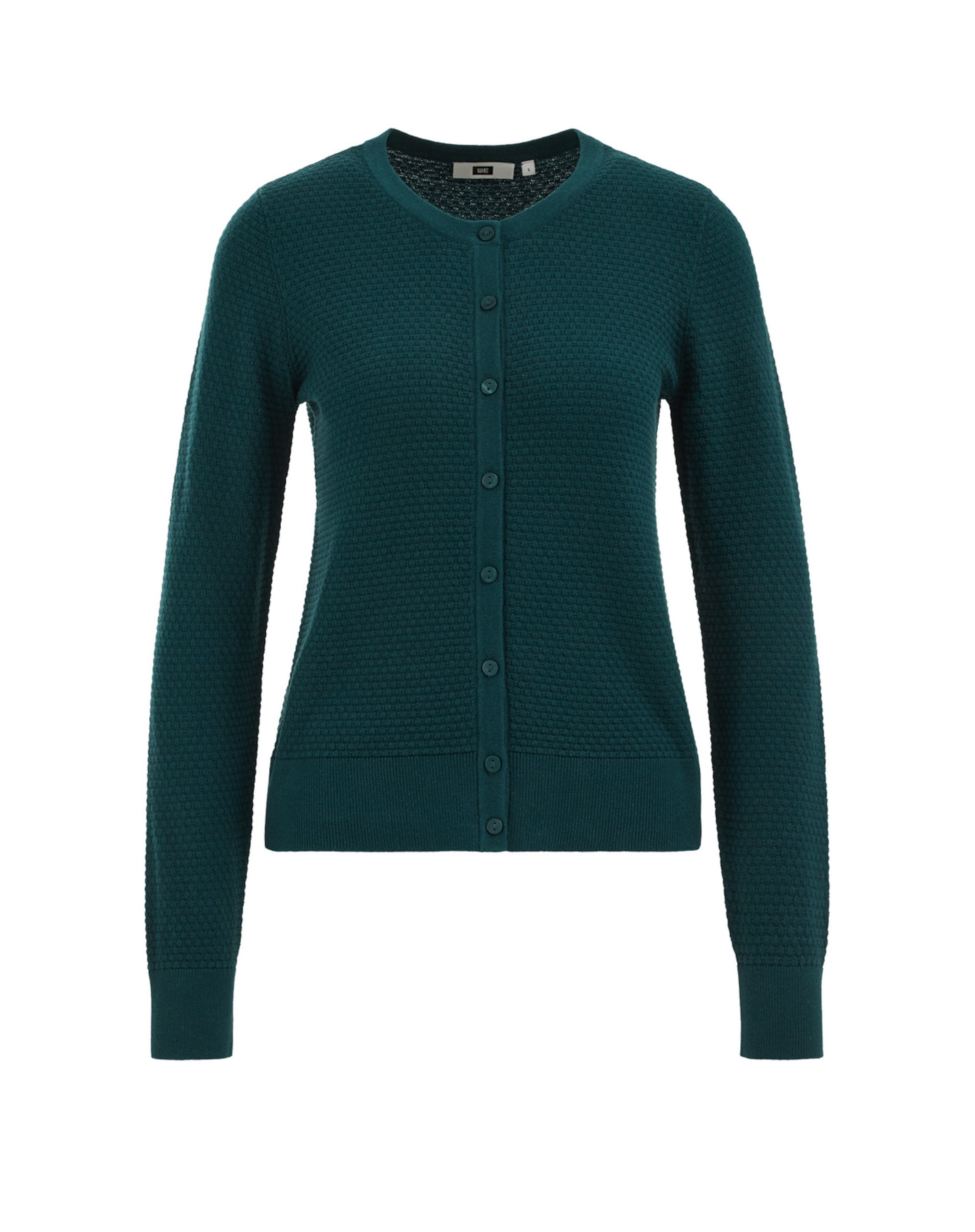 Geacă tricotată de la WE Fashion pe verde: față