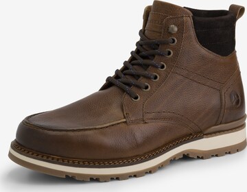 Travelin Lace-Up Shoes in Brown: front