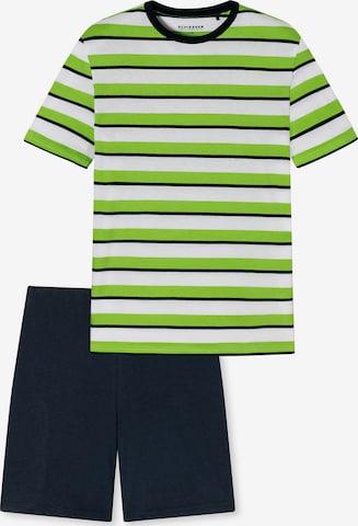 SCHIESSER Pajamas 'Original Classics' in Green: front