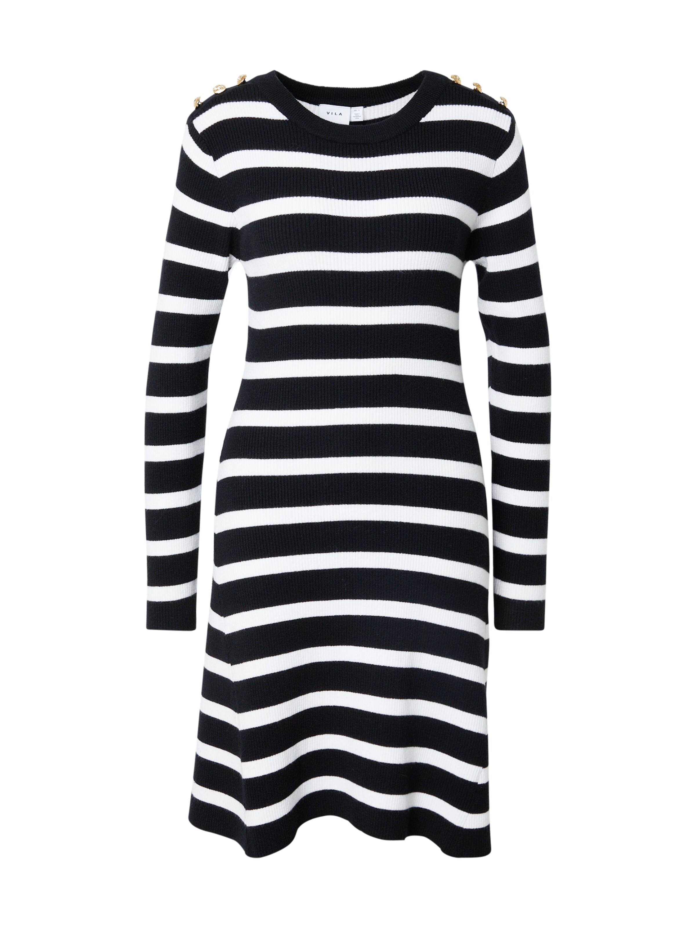 Rochie tricotat de la VILA pe negru: față