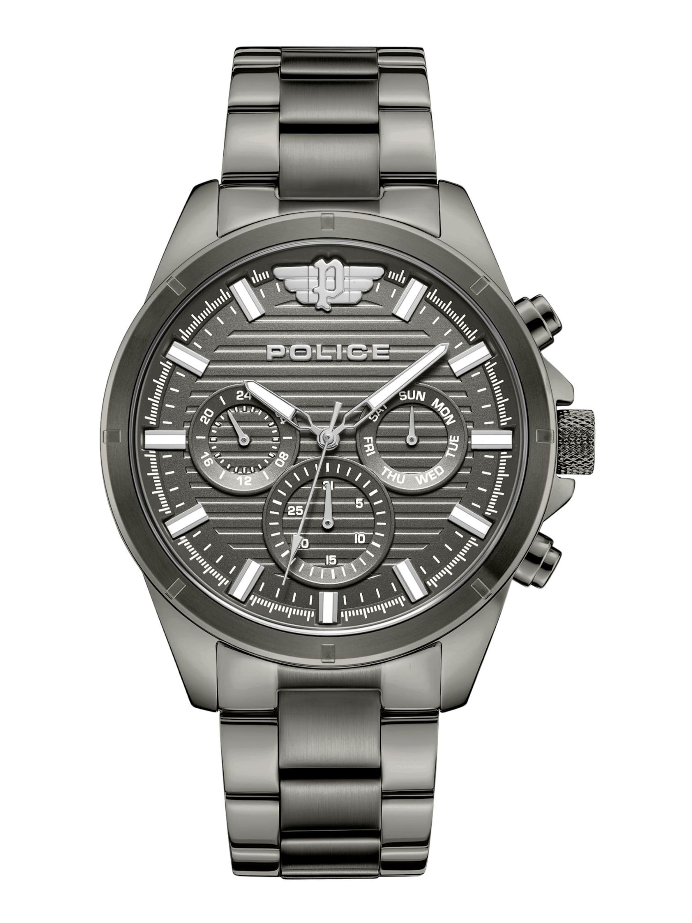 POLICE Analoguhr 'Malawi' in Grau: Vorderseite