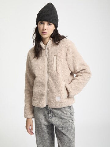 Volcom Fleece jas 'Wuzer Fuzzar' in Beige
