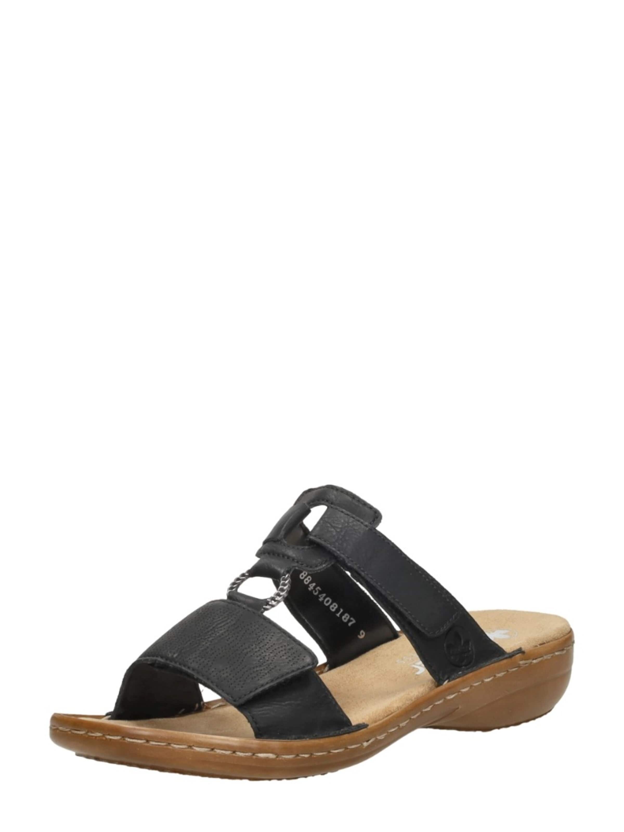 Rieker Pantolette 'Open Teen'‌‌ in Schwarz: Vorderseite