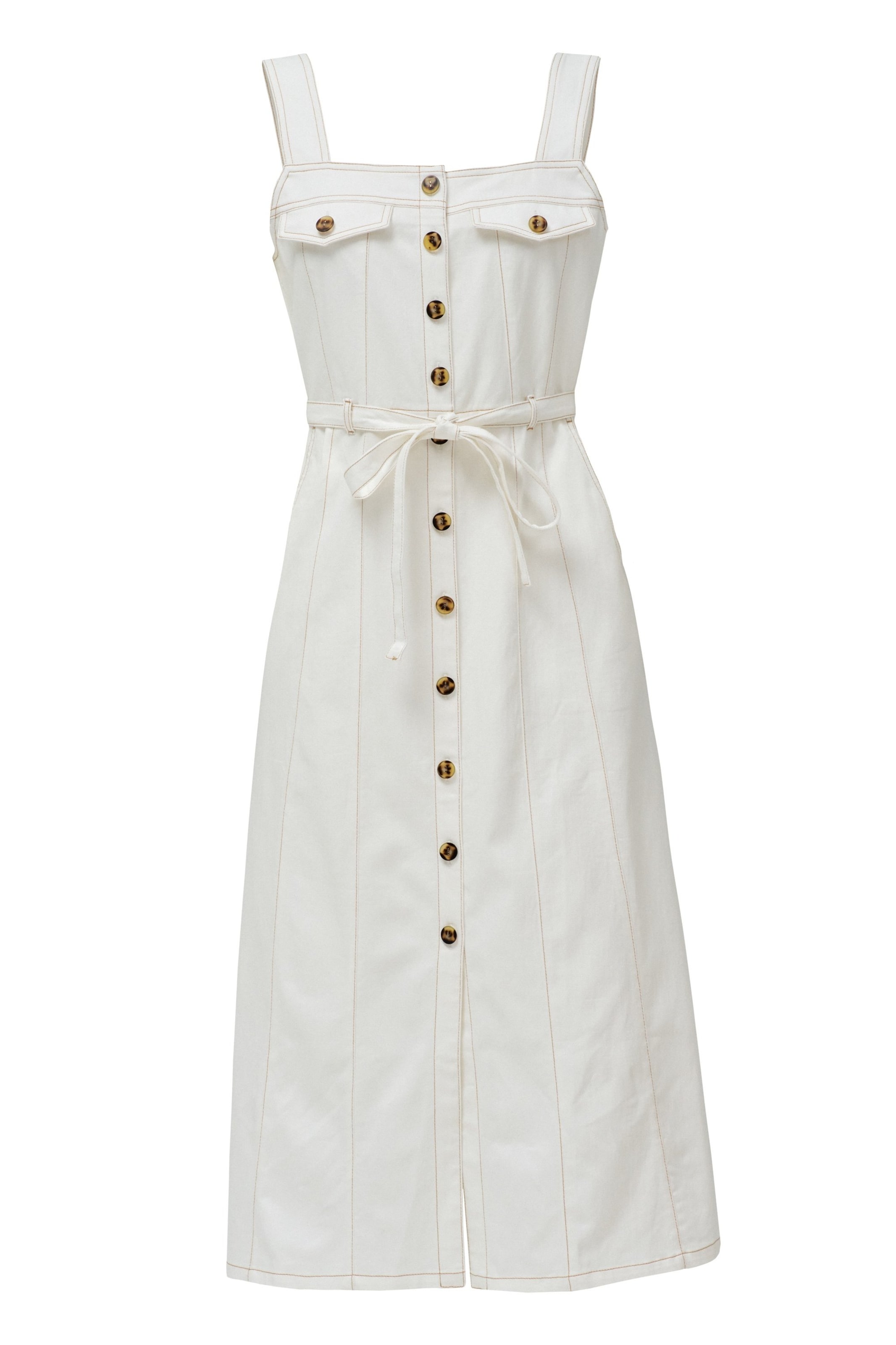 Salsa Jeans Jurk in Wit: voorkant