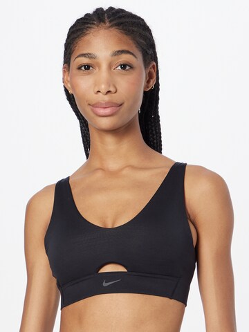 NIKE Bustier Sport bh 'Indy' in Zwart: voorkant