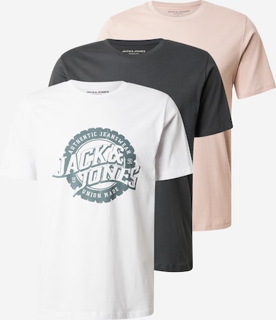 Jack & Jones Premium Majica 'JPRBLUBARON' veličine S u brokat / sivkasto zelena / crna / bijela, Pregled proizvoda