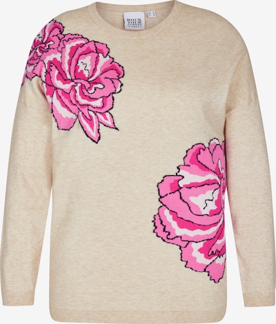 Rock Your Curves by Angelina K. Pullover in beige / hellpink, Produktansicht