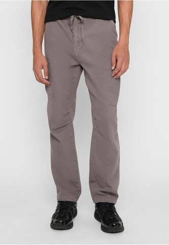 2Y Premium Loose fit Cargo Pants 'Kiran' in Grey: front