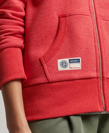 Superdry Zip-Up Hoodie 'Script' in Red