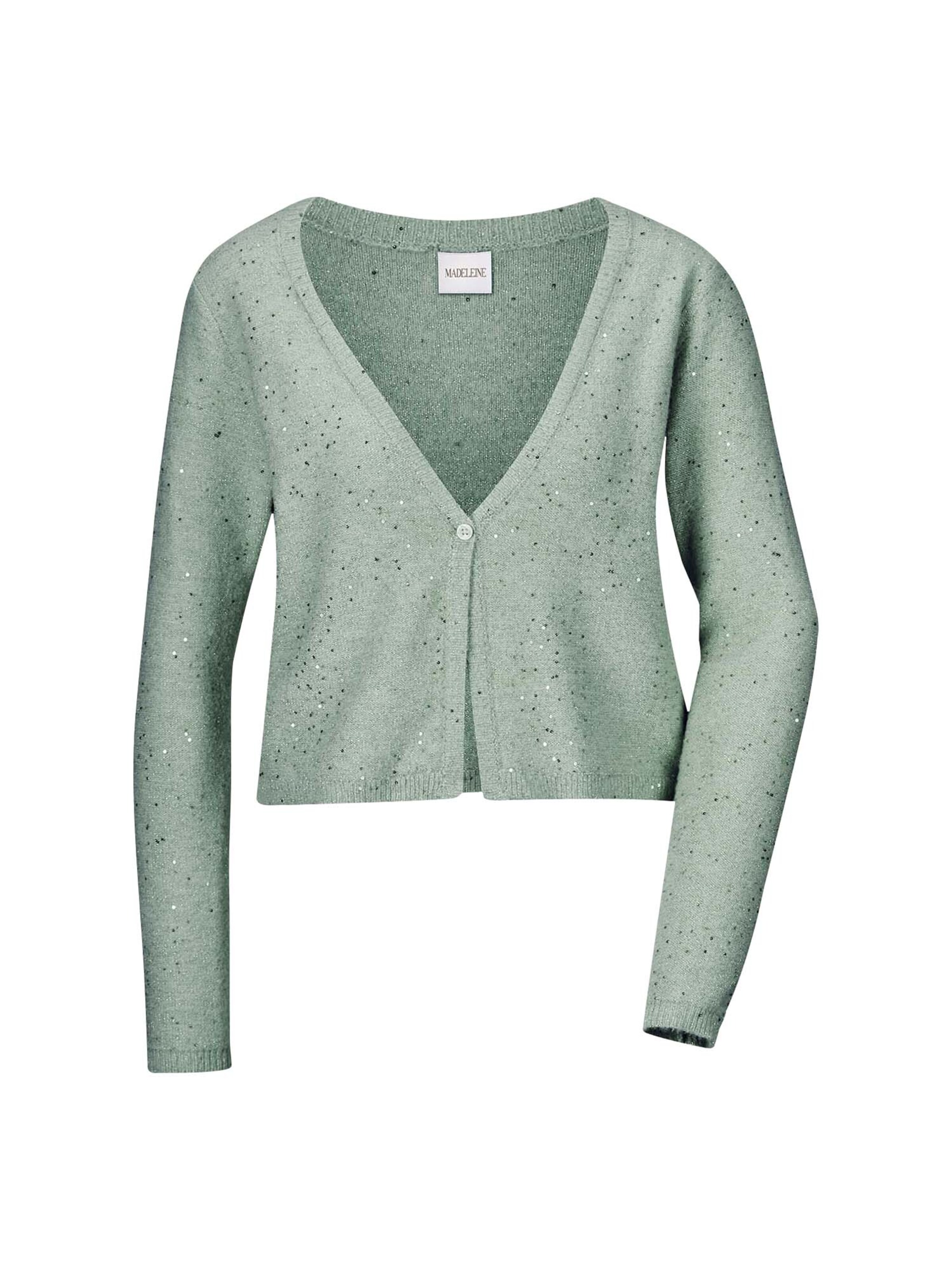 MADELEINE Strickjacke in Grün: Vorderseite