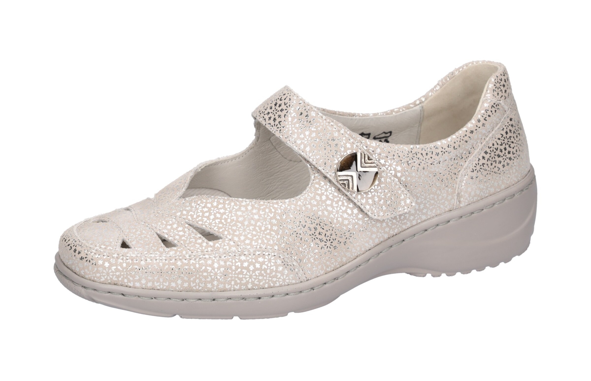 WALDLÄUFER Ballet Flats with Strap in Grey: front
