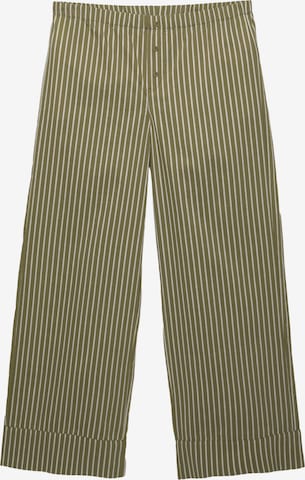 Pull&BearWide Leg/ Široke nogavice Hlače - zelena boja: prednji dio