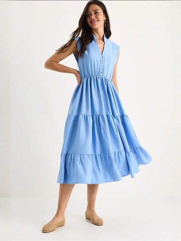 Bianco Lucci Jurk in Blauw: voorkant