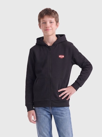 Only & Sons Junior Zip-Up Hoodie 'CERES' in Black: front
