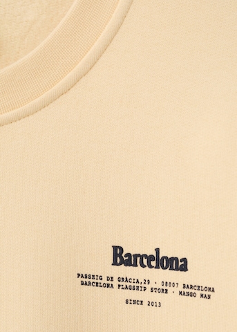 MANGO MAN Sweatshirt 'Bcn' in Yellow