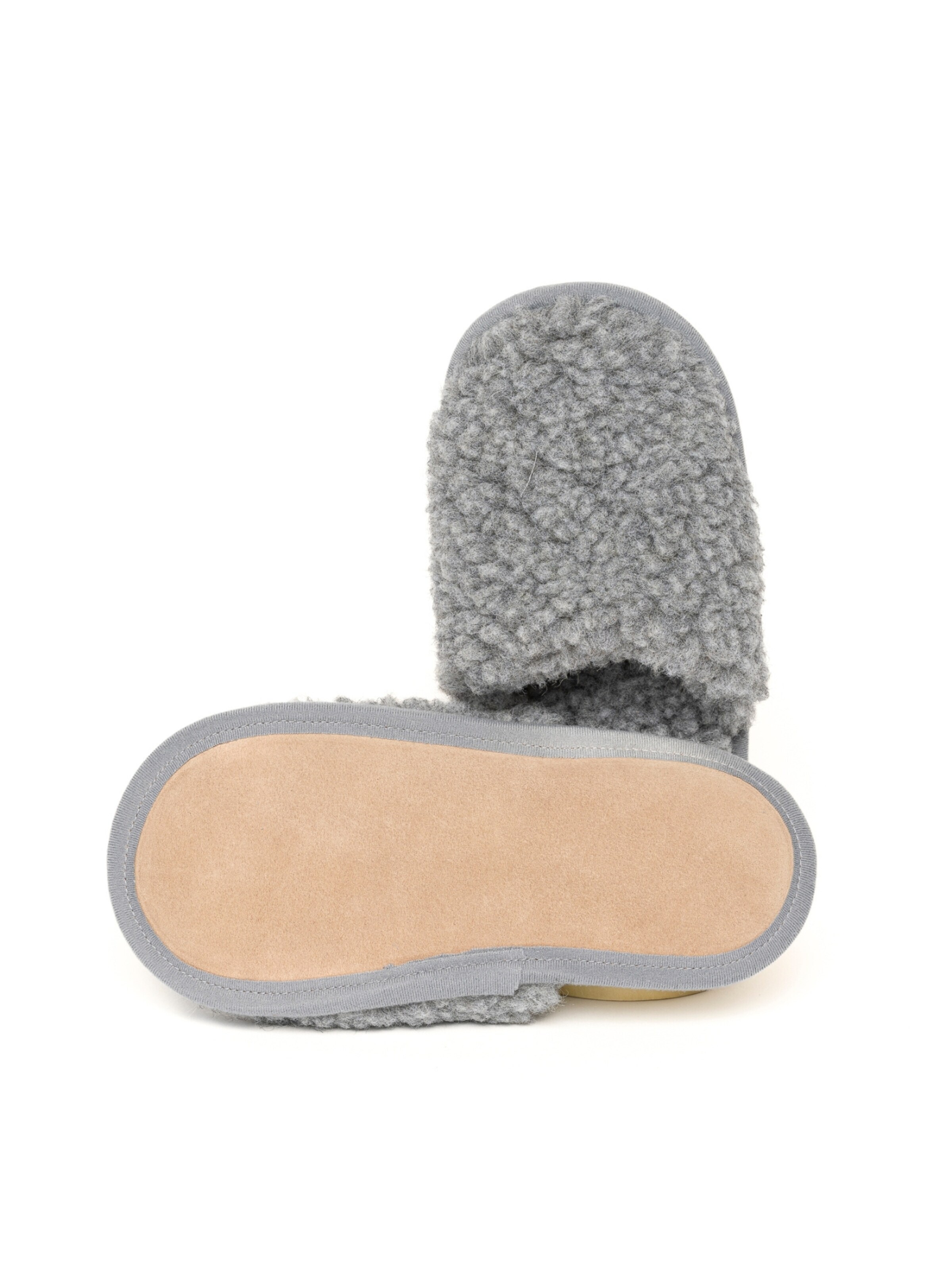 Gottstein Slippers 'Curly Wool Curly Wool' in Grey