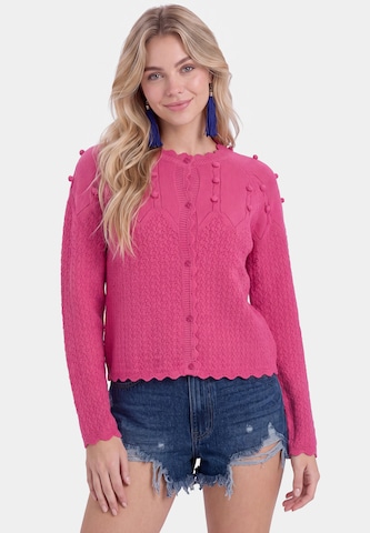 IZIA Gebreid vest in Roze: voorkant