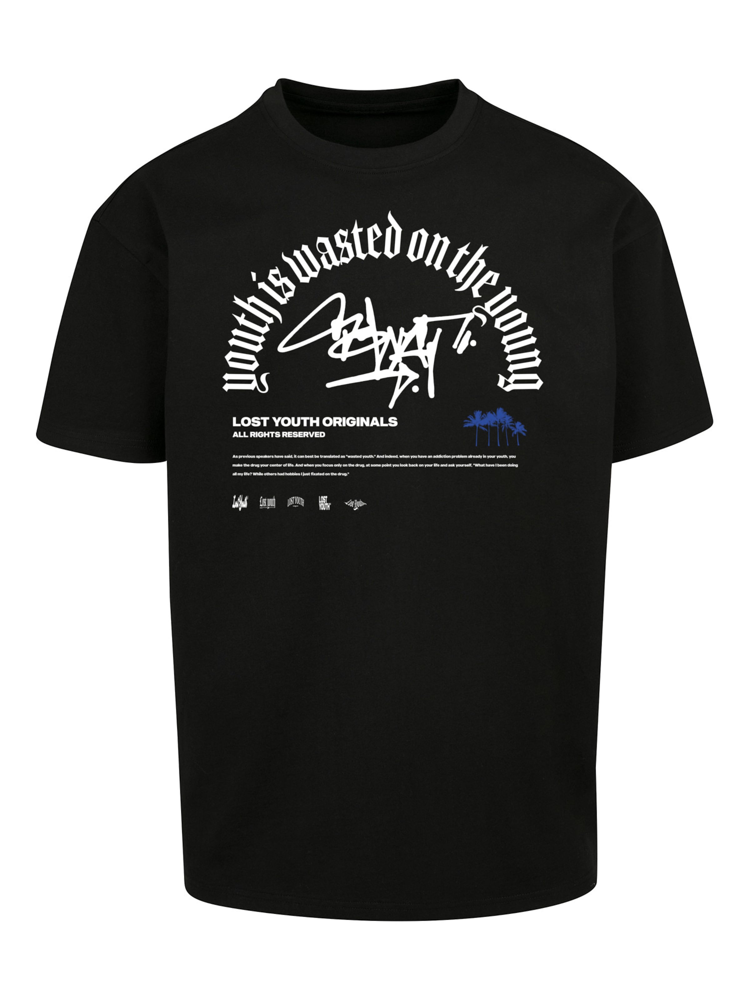 Lost Youth Shirt 'GRAFFITI' in Black: front