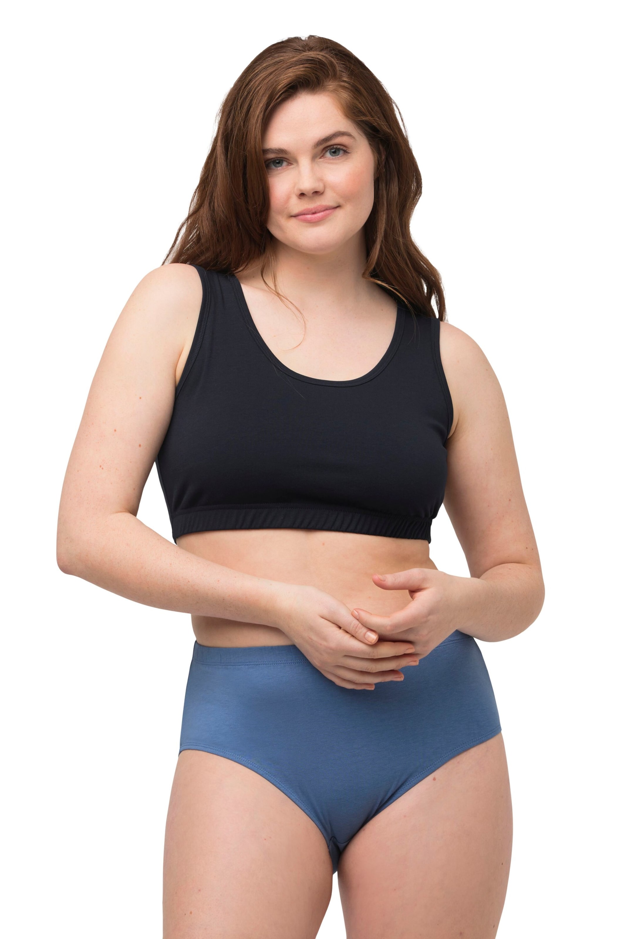Ulla Popken T-Shirt BH in Blau: Vorderseite