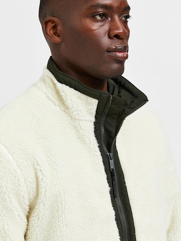 SELECTED HOMME Fleece Jacket 'Chinook' in Beige