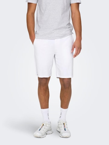 Regular Pantalon chino 'Mark' Only & Sons en blanc : devant