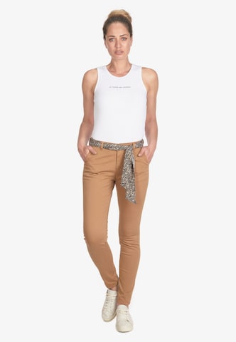 Le Temps Des Cerises Skinny Chino Pants 'DYLI 4' in Beige