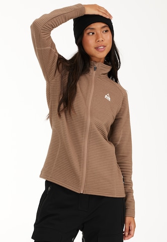 SOS Athletic Zip-Up Hoodie 'Muju' in Brown: front