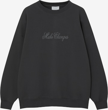 Sweat-shirt Pull&Bear en noir : devant