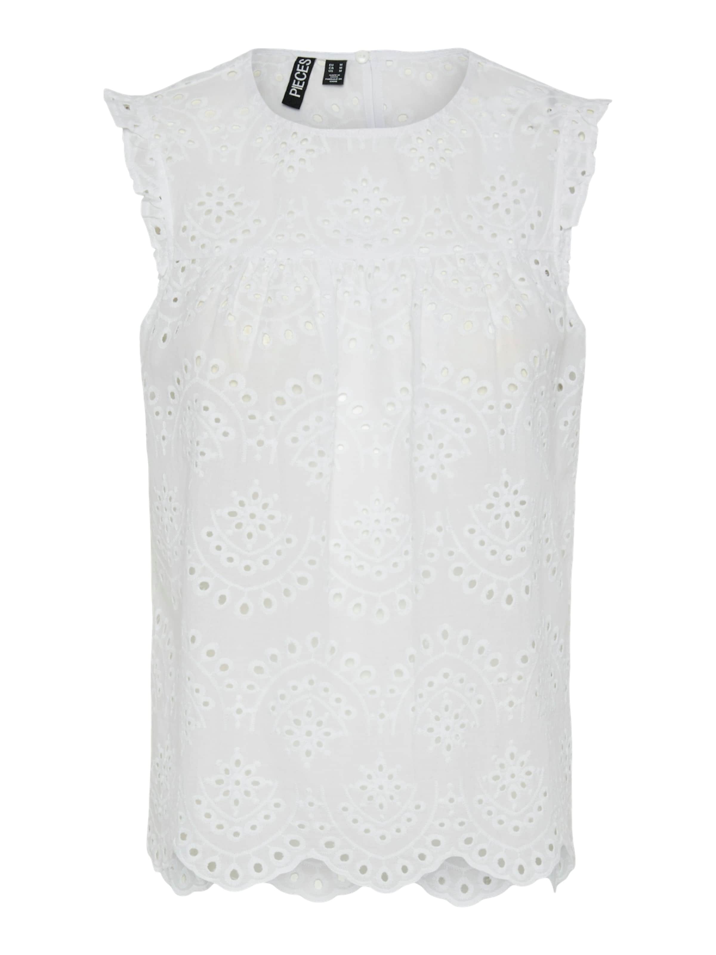 PIECES - Blusa 'Vilde' en blanco: frente