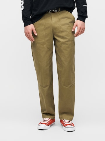 CONVERSE Loose fit Trousers 'HARBOR' in Green: front