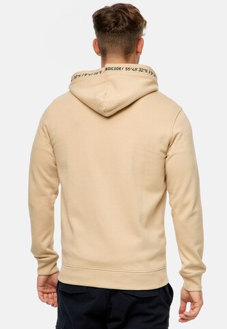 INDICODE JEANS Zip-Up Hoodie ' Mobil ' in Beige