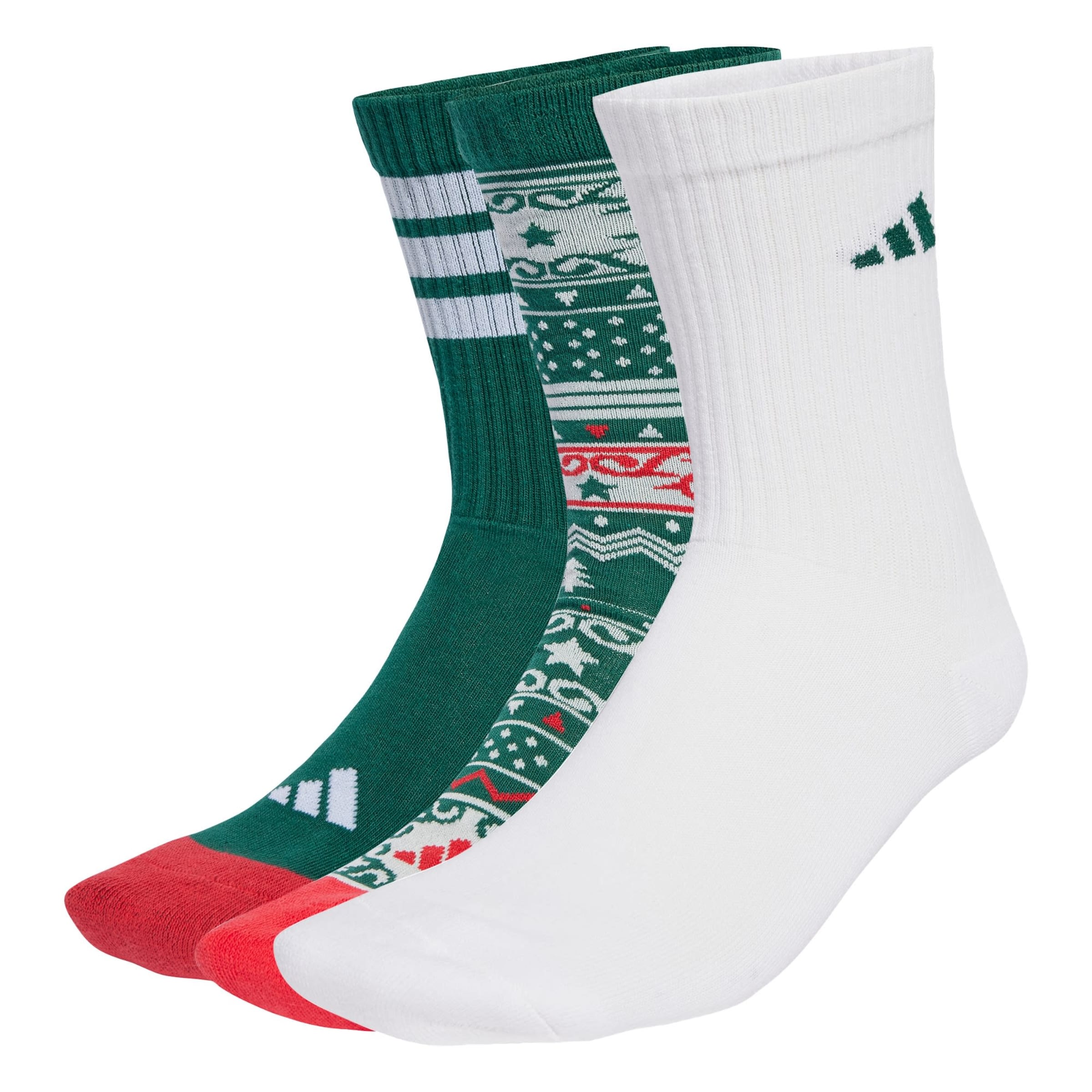 ADIDAS SPORTSWEAR Sportsokken 'adidas CHRISTMAS GRAPHIC CREW SOCK 3PAIR PACK' in Groen: voorkant