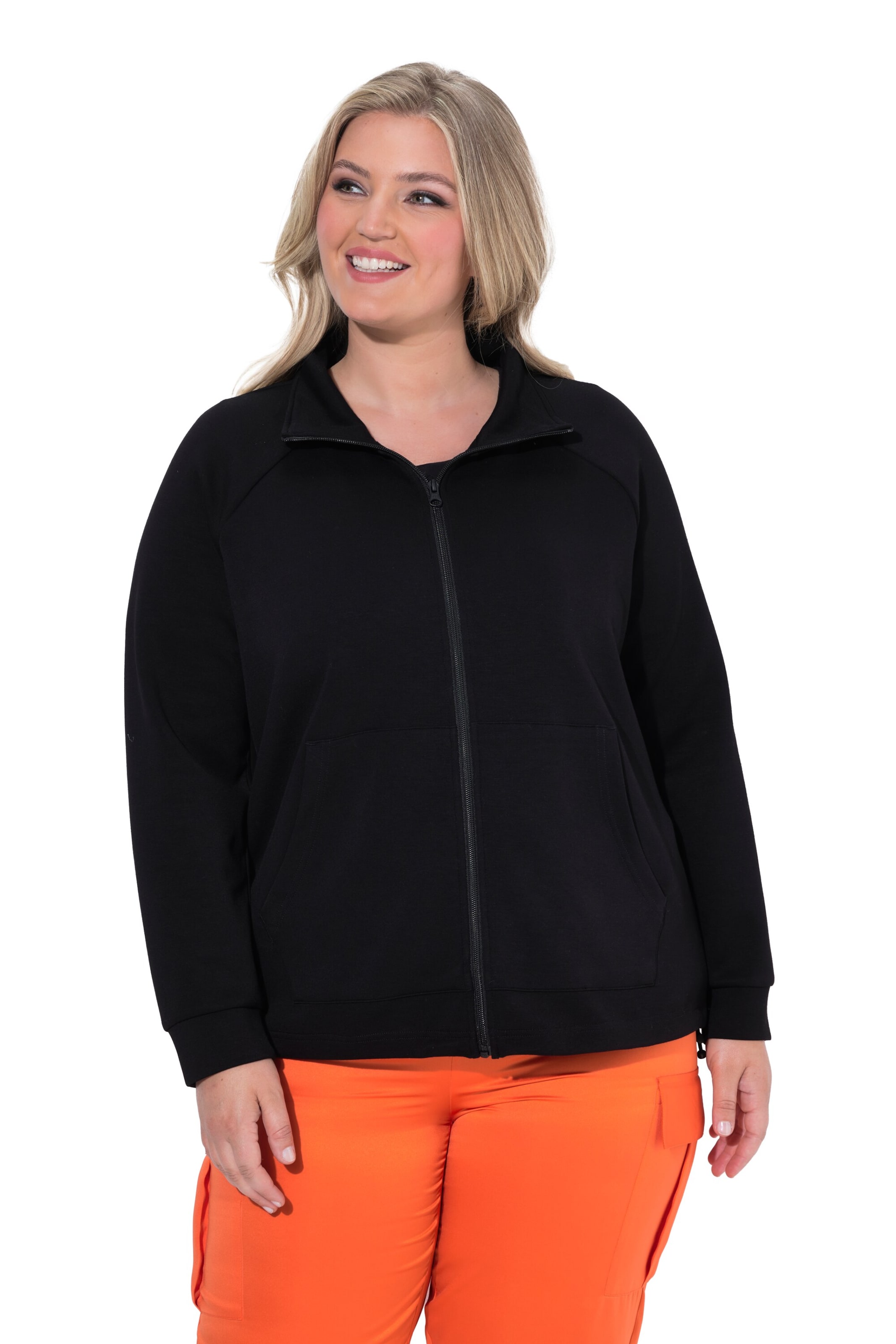 MIAMODA Sweatjacke in Schwarz: Vorderseite