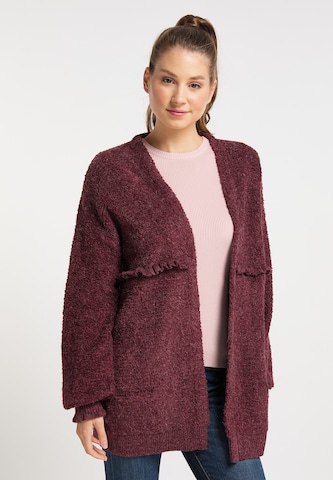 taddy Knit Cardigan in Red: front