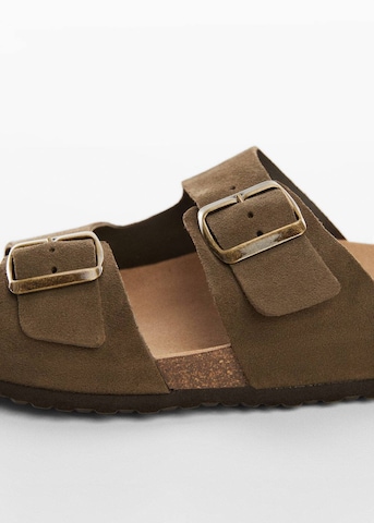 MANGO MAN Mules in Green