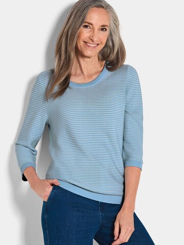 Goldner Pullover in Blau: Vorderseite