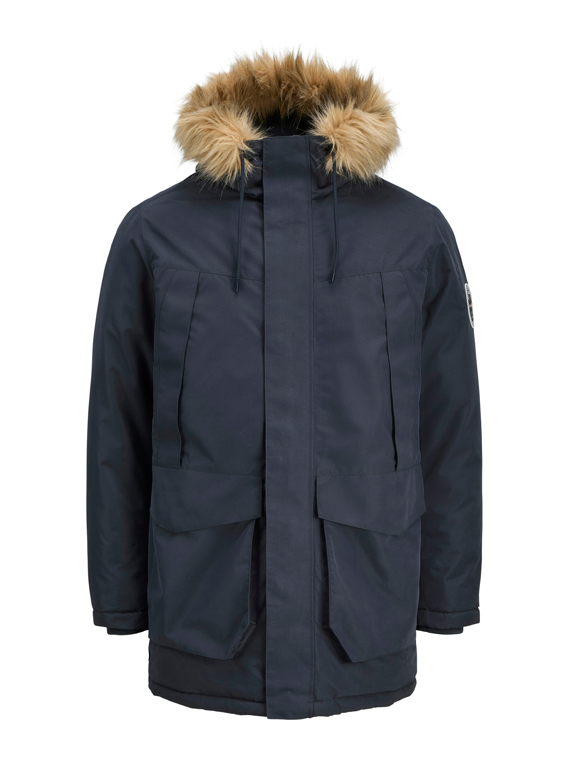 Jack & Jones Plus Winterparka in Blau: Vorderseite