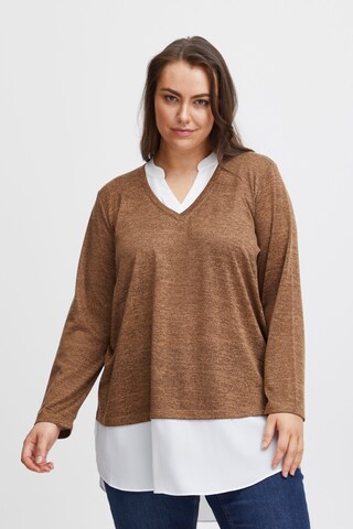 Fransa Curve Pullover 'REXAN' in Braun: predná strana