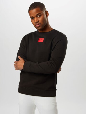 HUGO Sweatshirt 'Diragol' in Zwart: voorkant