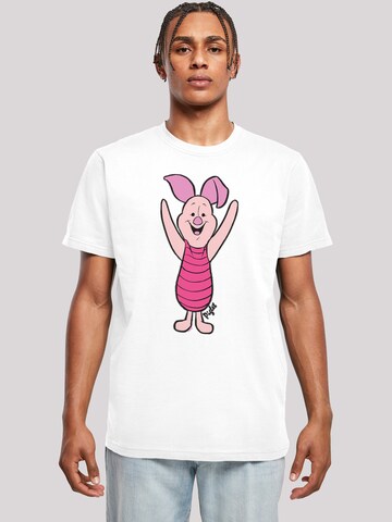 T-Shirt 'Disney Winnie The Pooh Ferkel' F4NT4STIC en blanc : devant