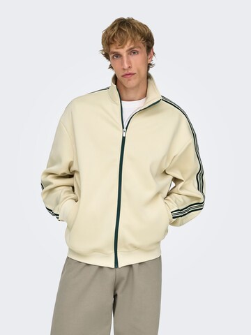 Only & Sons Sweatvest 'ONSRiber' in Grijs: voorkant