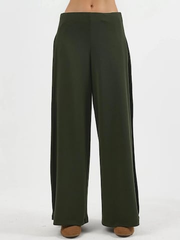 Busem Wide leg Broek in Groen: voorkant