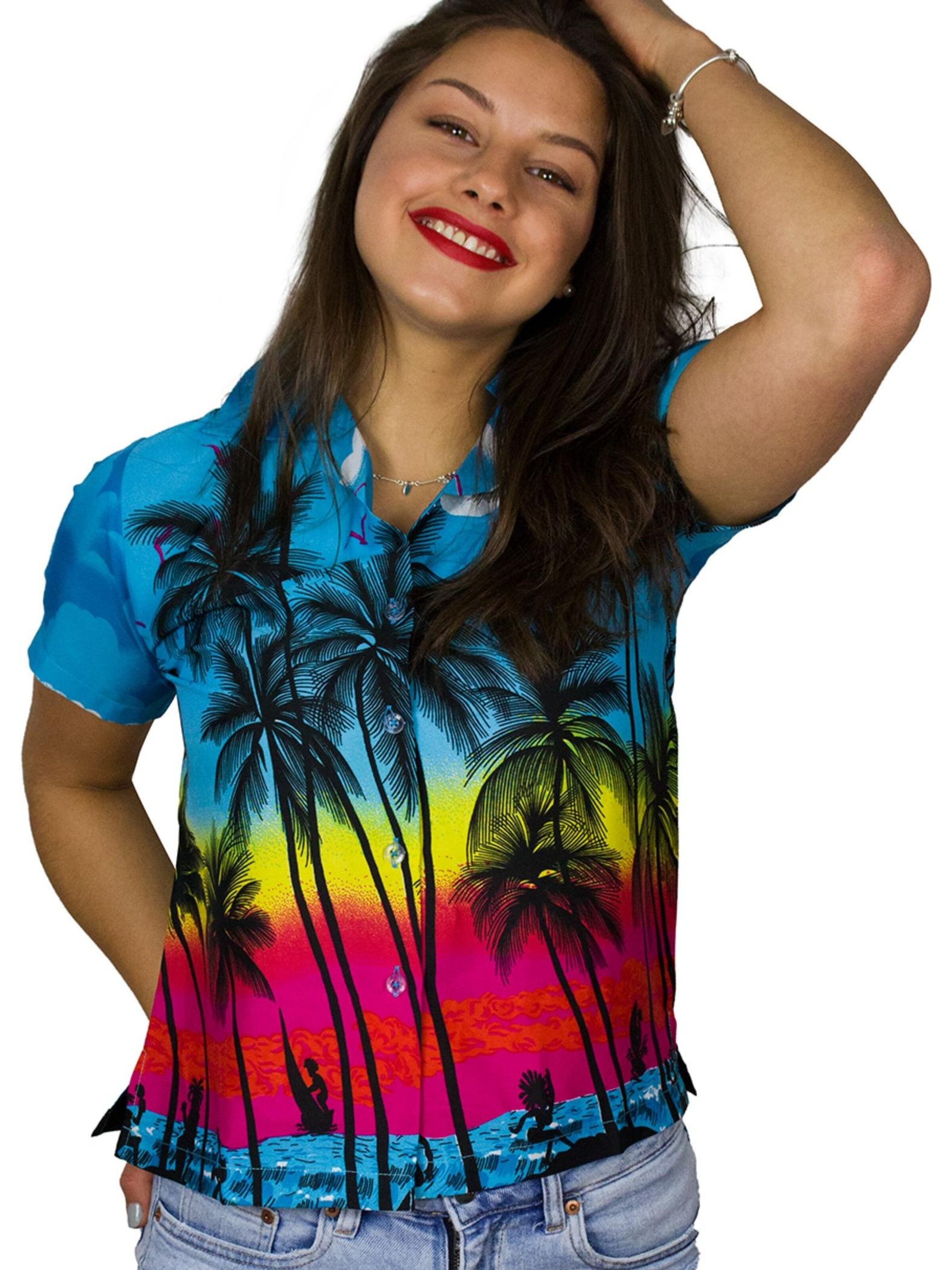 King Kameha Blouse 'Beach' in Blue
