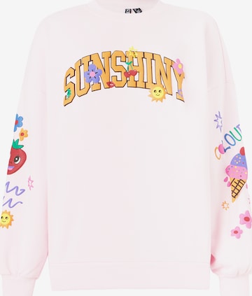 PIECESSweater majica 'DINNA' - roza boja: prednji dio