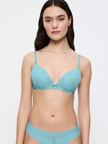 TRIUMPH Push-up BH ' Aura Spotlight ' in Blauw: voorkant