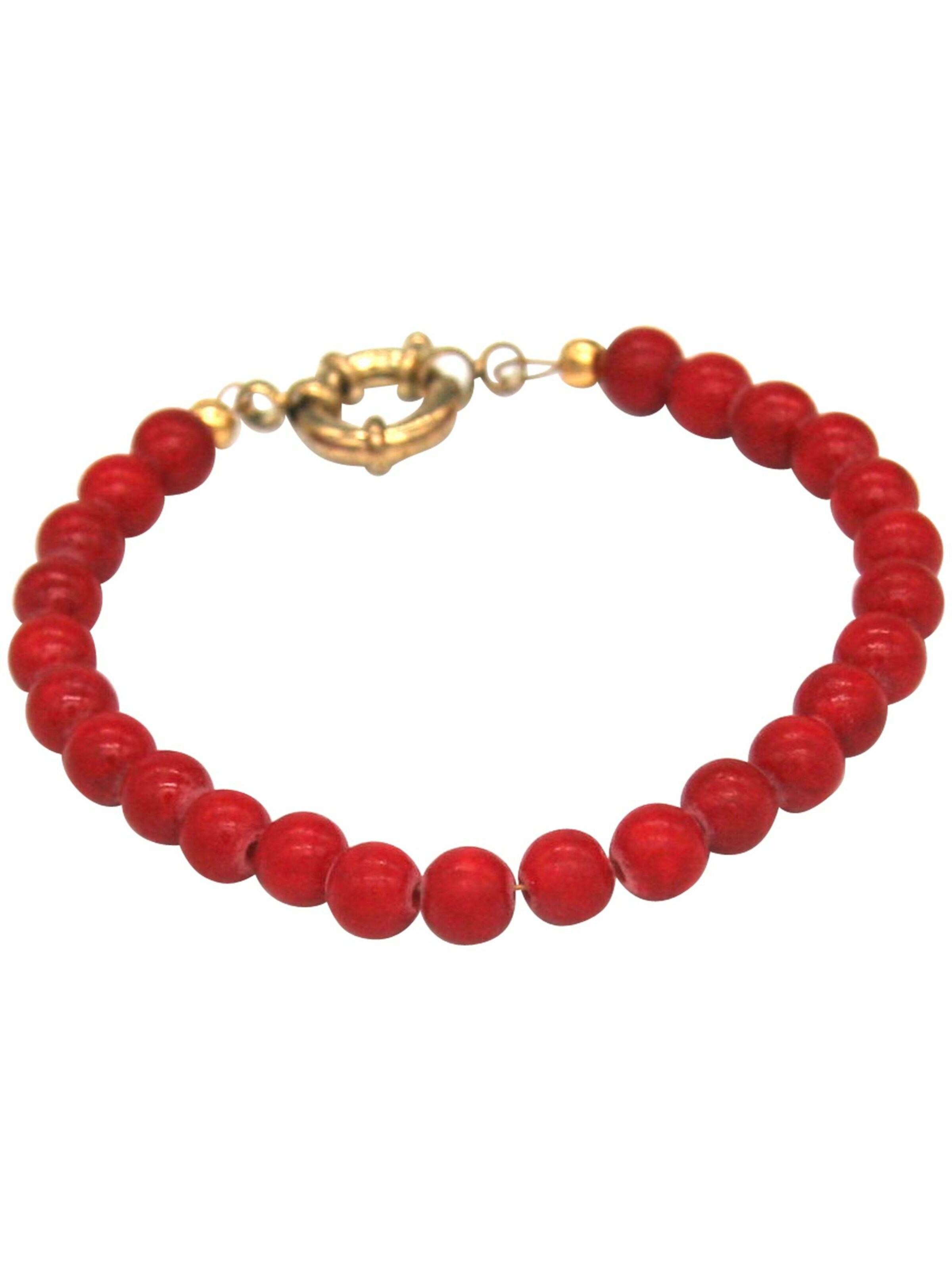 Gemshine Bracelet 'ROTER JADE' in Gold