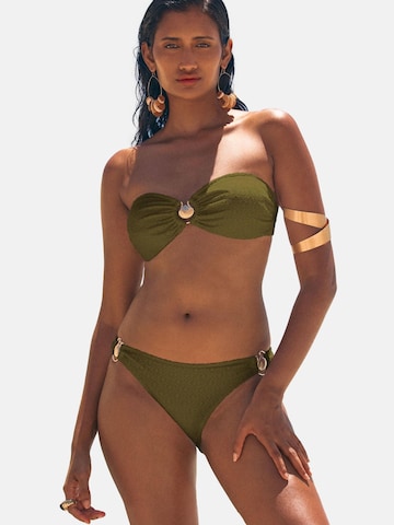 love & roses Bandeau Bikini in Groen: voorkant