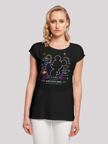 T-shirt 'Disney Micky Maus Neon Adventure' F4NT4STIC en noir : devant