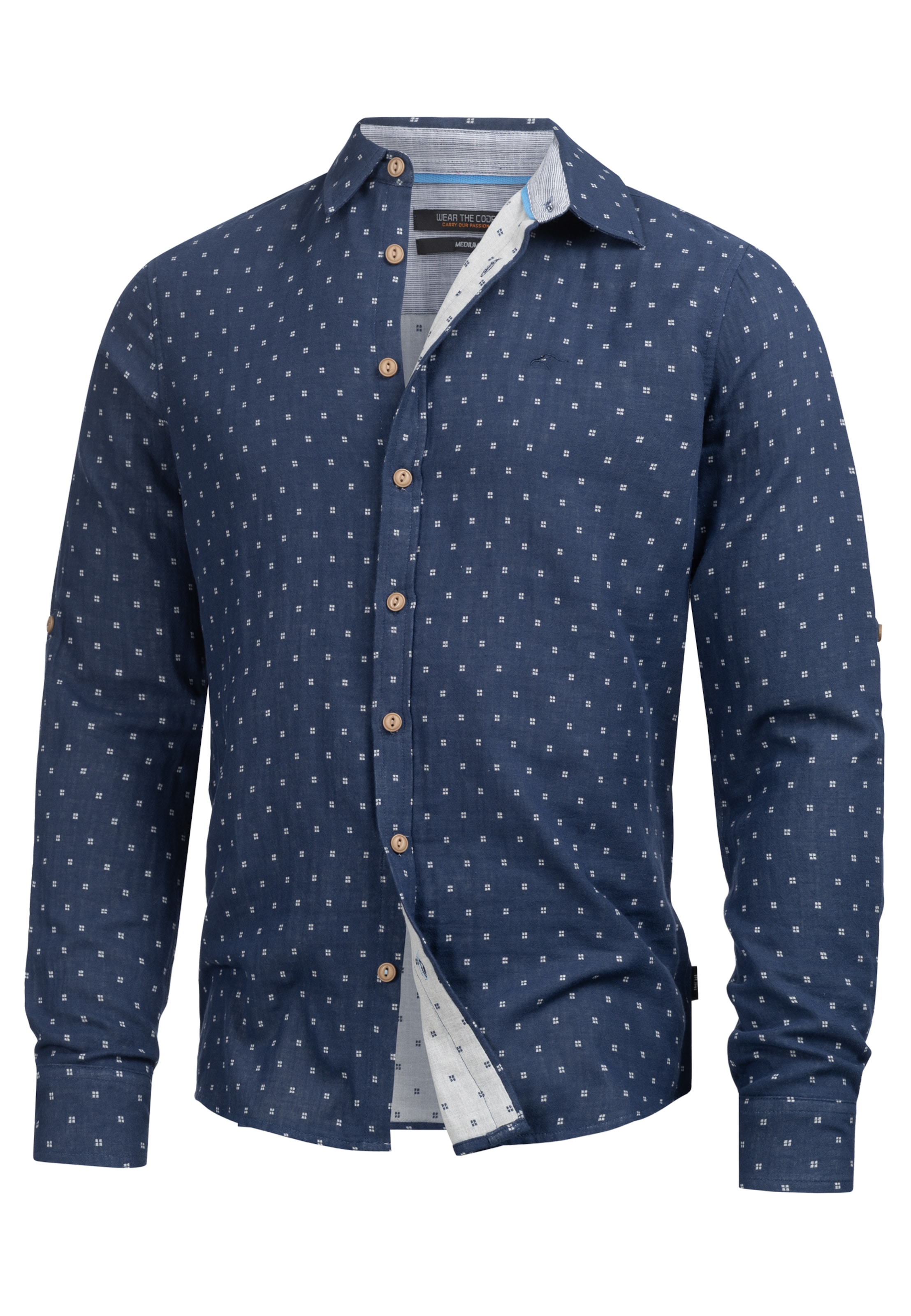 INDICODE JEANS Regular fit Button Up Shirt 'Joffrey' in Blue: front