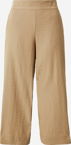 VILA Wide leg Broek 'LINEA' in Beige: voorkant